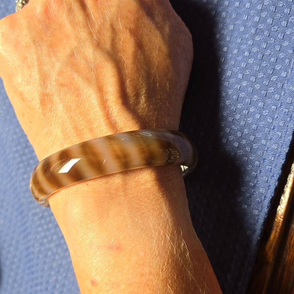 Vintage Leopard Zebra Animal Print Glass Marbled Bangle Bracelet